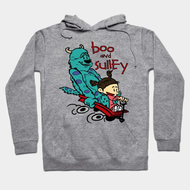 Boo and Sulley as Calvin and Hobbes Hoodie by VintageTeeShirt